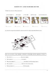 English Worksheet: Worksheet Giving directions part 1