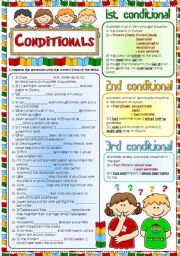 English Worksheet: Conditionals - Revision (Greyscale + KEY included)