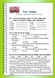 English Worksheet: Past Simple - Irregular Verbs, part 2 - e,f,g,h