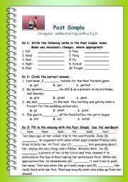 Past Simple - Irregular Verbs, part 2 - e,f,g,h