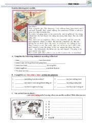 English Worksheet: PAST CONTINUOUS