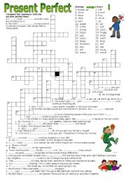 English Worksheet: Crossword Puzzle - Present Perfect