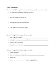 English Worksheet: Adverb clauses of time