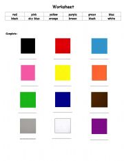 English worksheet: Colours worksheet