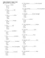 English Worksheet: Simple present of the verb to be