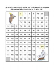 English Worksheet: Counting in Twos