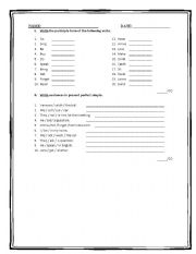 English Worksheet: Exam on present perfect and past simple