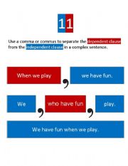 English Worksheet: Beginning Punctuation Rules 11 -17 (visuals)