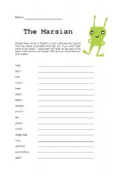 English worksheet: The Marsian