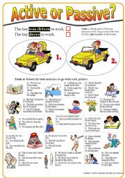 Active or Passive? (2.) Multiple choice exercises (with KEY) in past simple