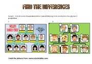 English Worksheet: FIND THE DIFFERENCES-THE FAMILY