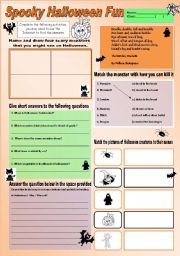 English Worksheet: Spooky Halloween Fun