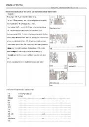 English Worksheet: PRESENT TENSE- reading comprehension