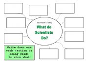 English worksheet: What do scientists do?