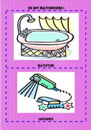 English Worksheet: In the bathroom: flash-cards 1/3