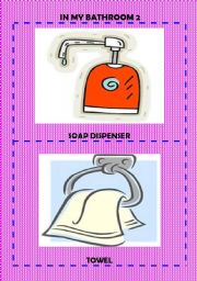 English Worksheet: In the bathroom: flash-cards 2/3