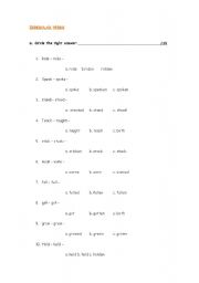 English Worksheet: IRREGULAR VERBS- TEST
