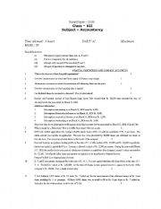 English worksheet: accountancy question paper