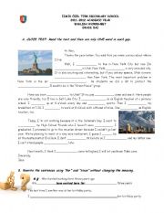 English Worksheet: worksheet on cloze test / for-since /  gerund-inf. /vocabulary