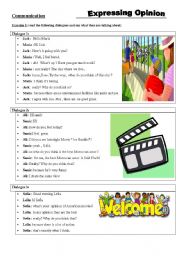 English Worksheet: Expressing opinion