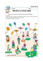 English Worksheet: months