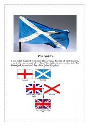 English worksheet: Scottish national flag, also known as the Saltire 