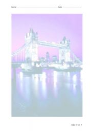 English worksheet: London Tower Bridge (background picture)