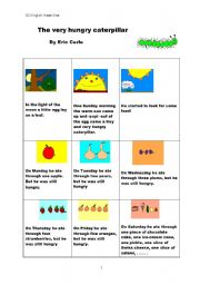English Worksheet: the very hungry caterpillar by Eric Carle, storyboard