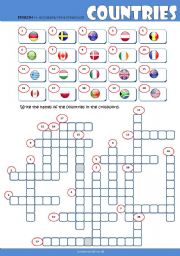 English Worksheet: Crossword -Countries