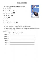 English worksheet: UP! Video Lesson