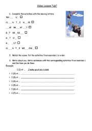 English Worksheet: UP! Video Lesson