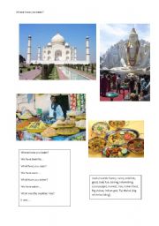 English Worksheet: Where have you been? India