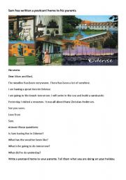 English Worksheet: Postcard from Odense