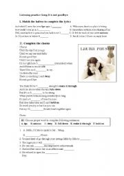 English worksheet: listening Song-it is not goodbye