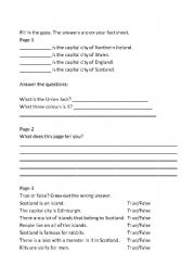 English Worksheet: Worksheet for uk facts