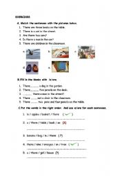 English Worksheet: there is/ there are