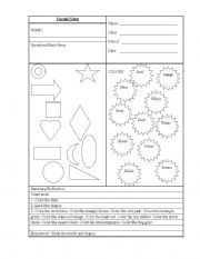English Worksheet: Cornel Notes-Colors and Shapes