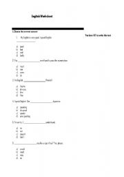 English worksheet: grammar