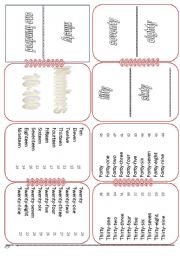 English Worksheet: numbers 10-100 minibook