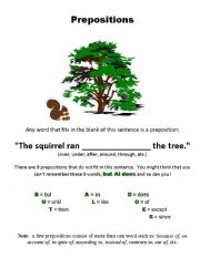 English worksheet: Prepositions