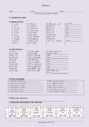 English Worksheet: Birthdays and place of birth