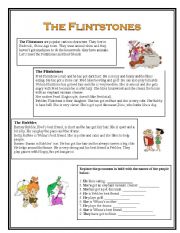 English Worksheet: The Flintstones