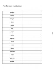 English worksheet: Word formation