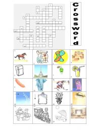 English Worksheet: Crossword