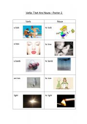 English Worksheet: Verbs that are both nouns - Poster 2