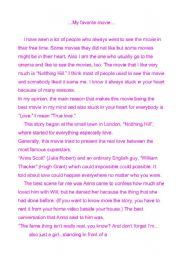 English Worksheet: Favorite Movie