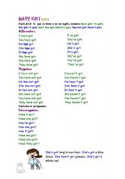 English worksheet: have got