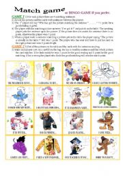 English Worksheet: match game or bingo if you prefer ! oral improving.