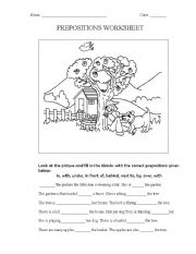 Prepositions worksheet