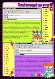 English Worksheet: YOU HAVE GOT AN E-MAIL (Gray scale included)